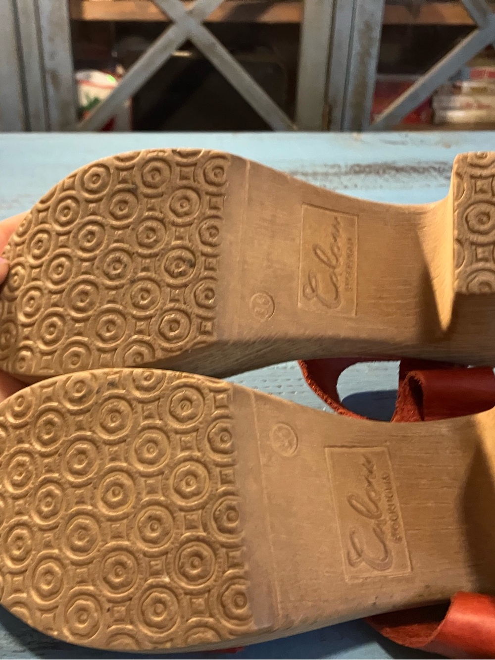 Calou Red Leather Comfortable Flex Clog - Picture 13 of 15